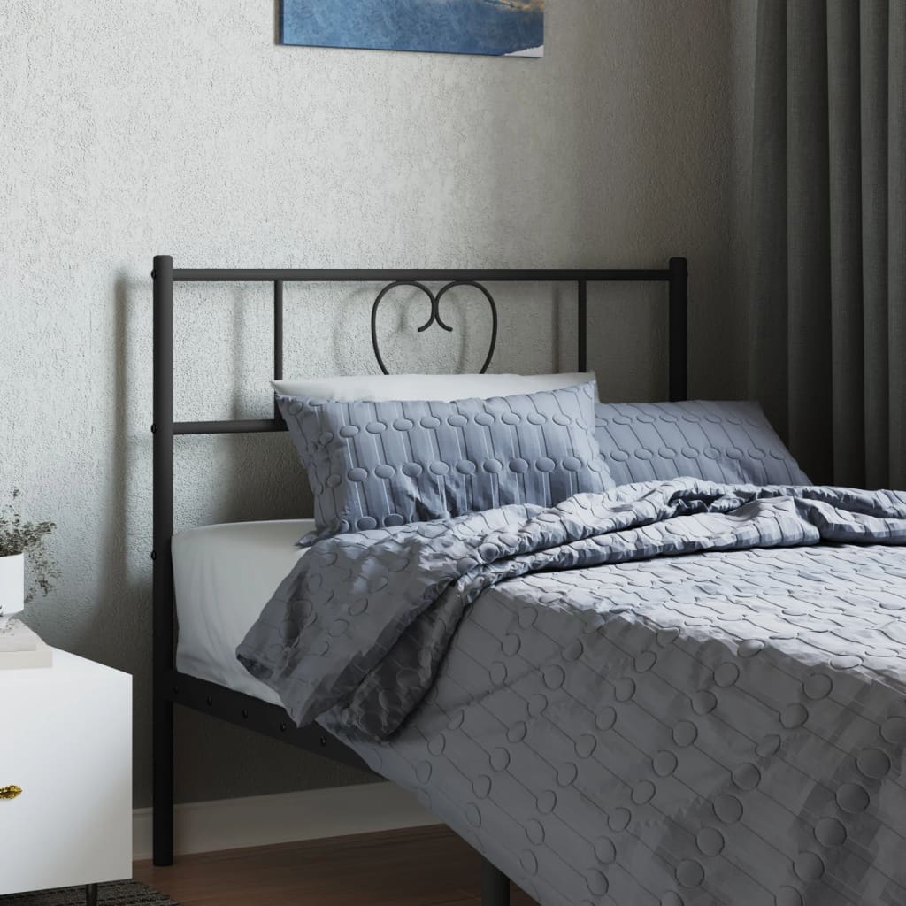 Metal Replace Headboard Black 90 cm