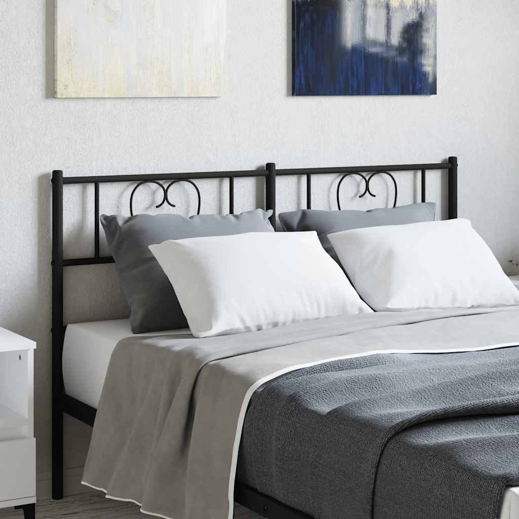 Metal Replace Headboard Black 135 cm