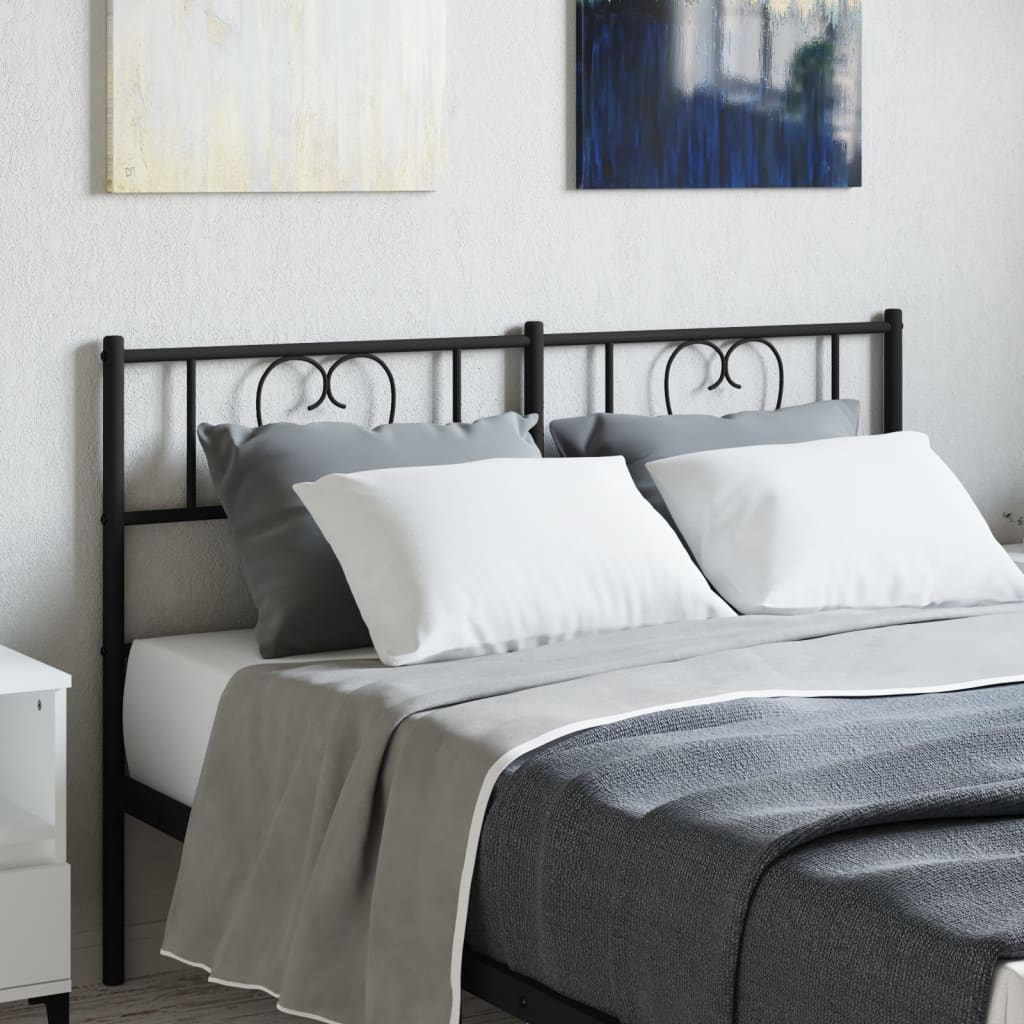 Headboard | Black | Powder-Coated Steel | Tall Double | Durable