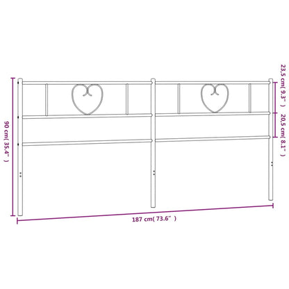 Metal Replace Headboard Black 180 cm