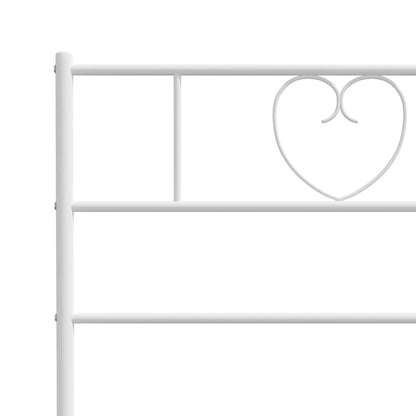 Metal Bed Frame without Mattress with Headboard White 180x200cm