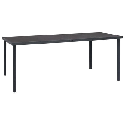9 Piece Garden Dining Set Black Steel and Textilene
