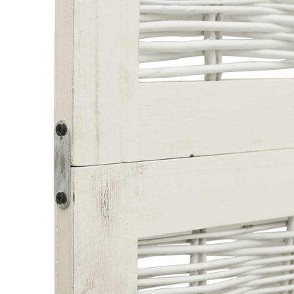 Room Divider 3 Panels White Solid Wood Paulownia