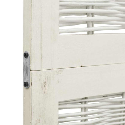 Room Divider 3 Panels White Solid Wood Paulownia