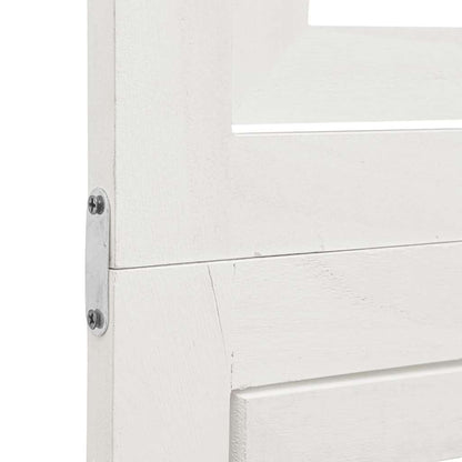 Room Divider 3 Panels White Solid Wood Paulownia
