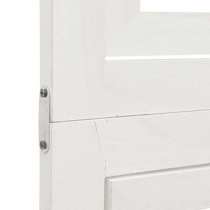 Room Divider 3 Panels White Solid Wood Paulownia