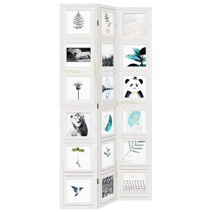 Room Divider 3 Panels White Solid Wood Paulownia