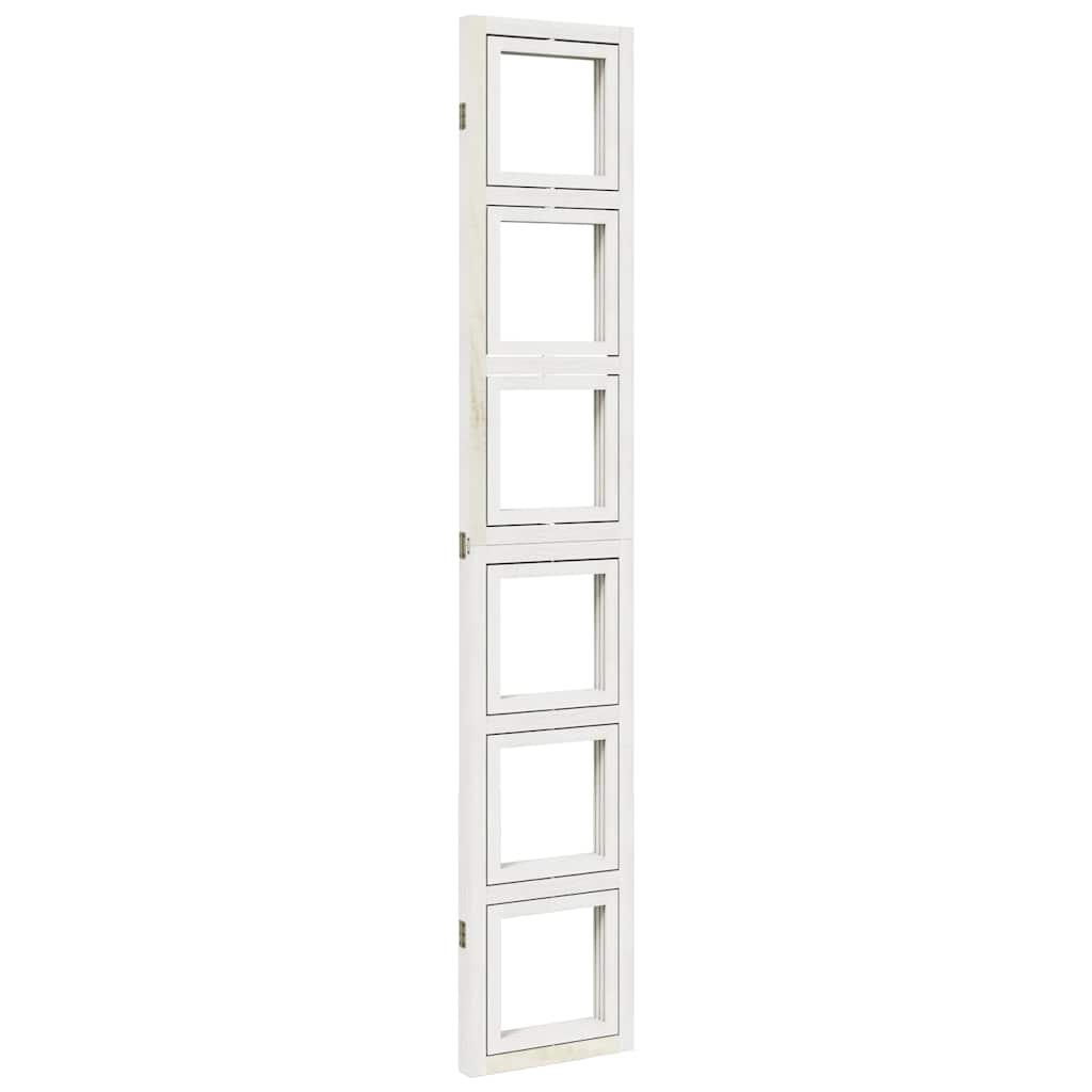 Room Divider 3 Panels White Solid Wood Paulownia