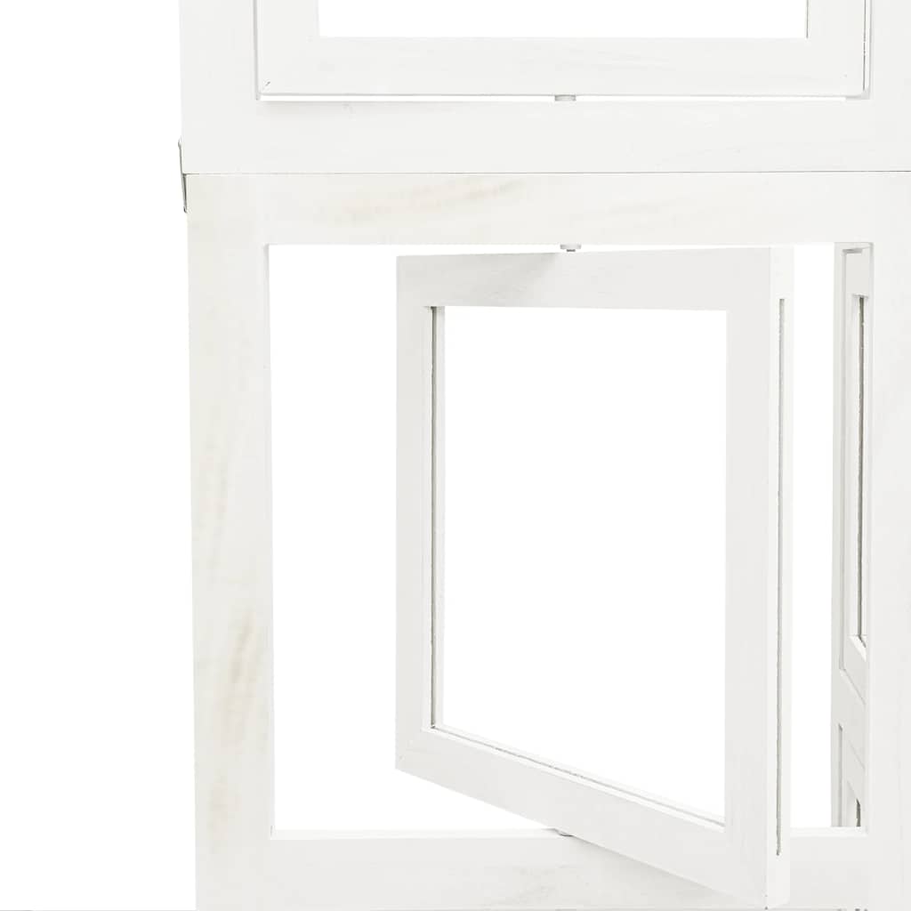Room Divider 3 Panels White Solid Wood Paulownia