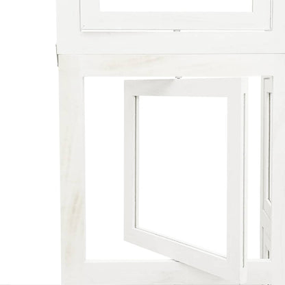 Room Divider 3 Panels White Solid Wood Paulownia