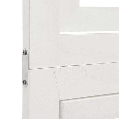 Room Divider 5 Panels White Solid Wood Paulownia
