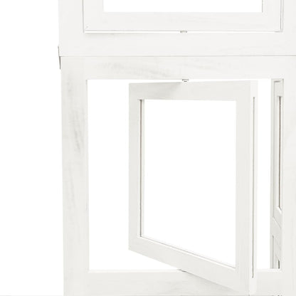 Room Divider 6 Panels White Solid Wood Paulownia