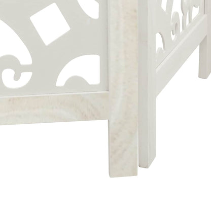 Room Divider 3 Panels White Solid Wood Paulownia