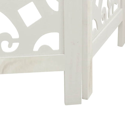 Room Divider 5 Panels White Solid Wood Paulownia