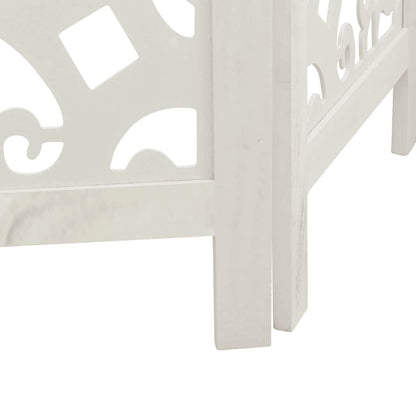 Room Divider 6 Panels White Solid Wood Paulownia