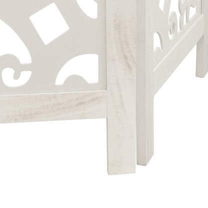 Room Divider 6 Panels White Solid Wood Paulownia