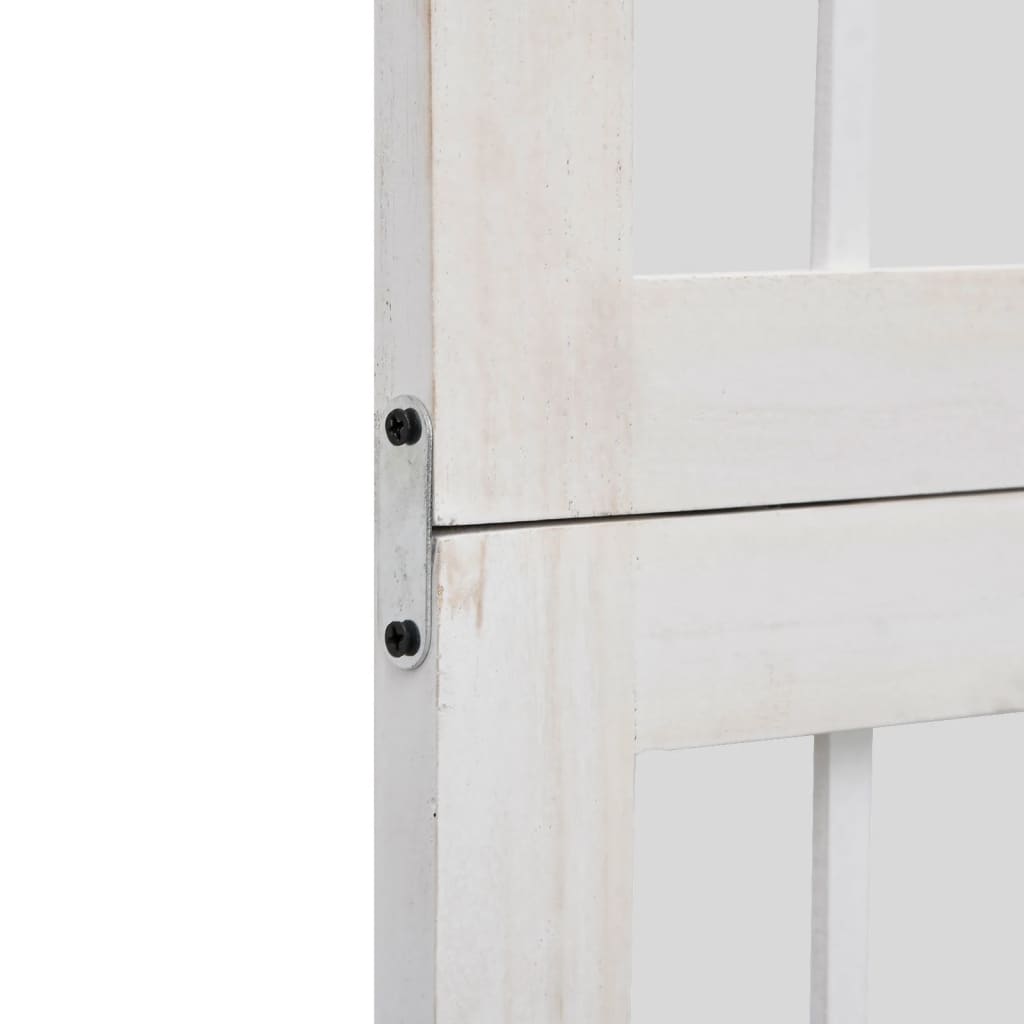 Room Divider 3 Panels White Solid Wood Paulownia