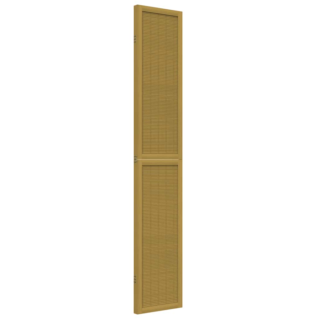 Room Divider 3 Panels Brown Solid Wood Paulownia