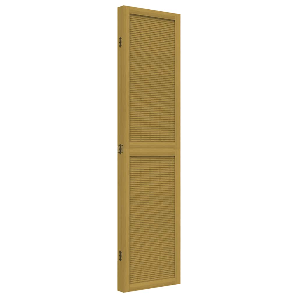 Room Divider 4 Panels Brown Solid Wood Paulownia