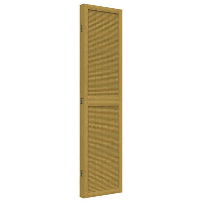Room Divider 4 Panels Brown Solid Wood Paulownia