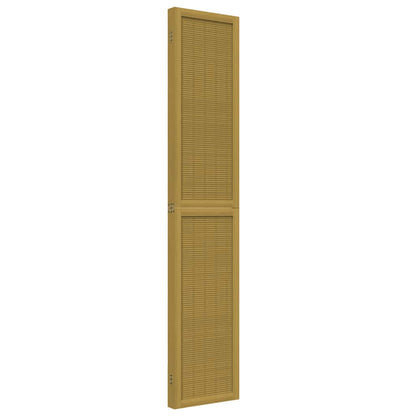 Room Divider 4 Panels Brown Solid Wood Paulownia