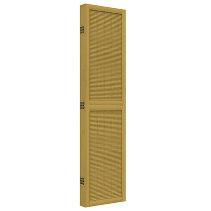 Room Divider 5 Panels Brown Solid Wood Paulownia