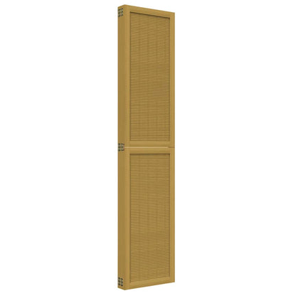 Room Divider 5 Panels Brown Solid Wood Paulownia