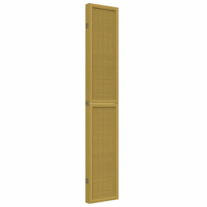 Room Divider 5 Panels Brown Solid Wood Paulownia