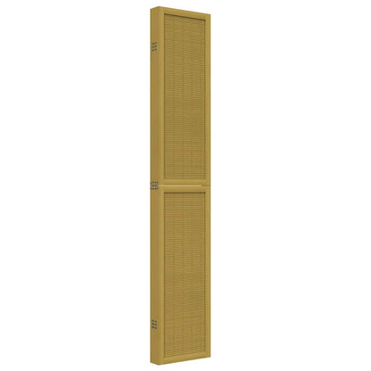 Room Divider 6 Panels Brown Solid Wood Paulownia