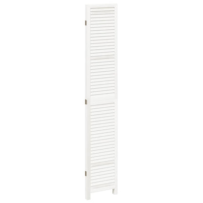 Room Divider 3 Panels White Solid Wood Paulownia