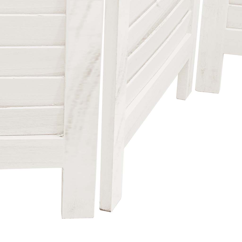 Room Divider 5 Panels White Solid Wood Paulownia