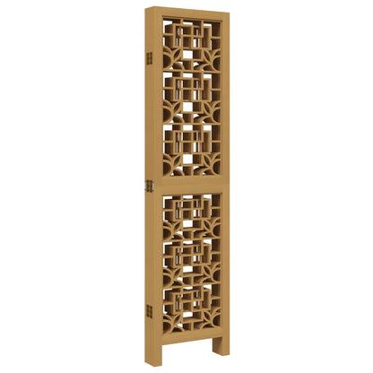 Room Divider 6 Panels Brown Solid Wood Paulownia