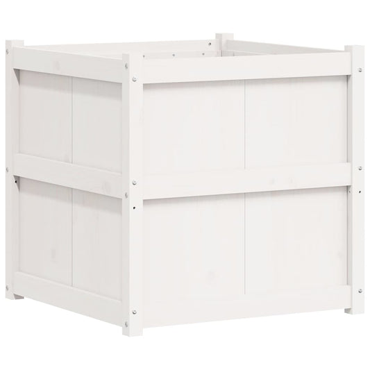 Garden Planter White 70x70x70 cm Solid Wood Pine