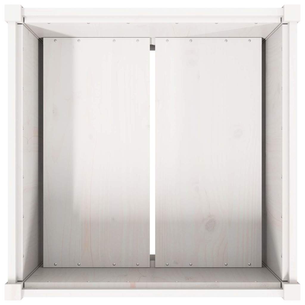 Garden Planter White 70x70x70 cm Solid Wood Pine