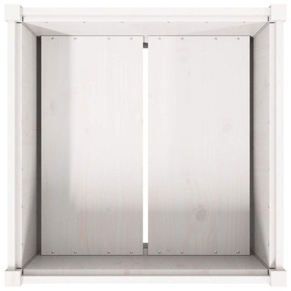 Garden Planter White 70x70x70 cm Solid Wood Pine