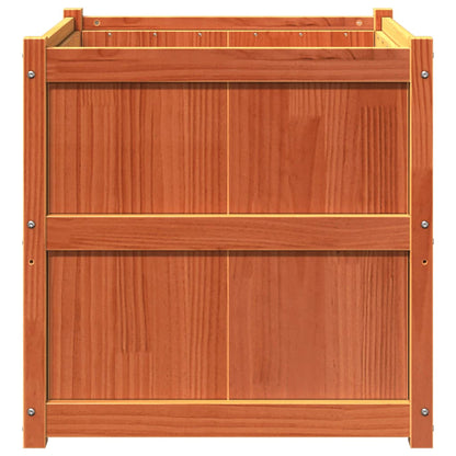 Garden Planter Wax Brown 70x70x70 cm Solid Wood Pine