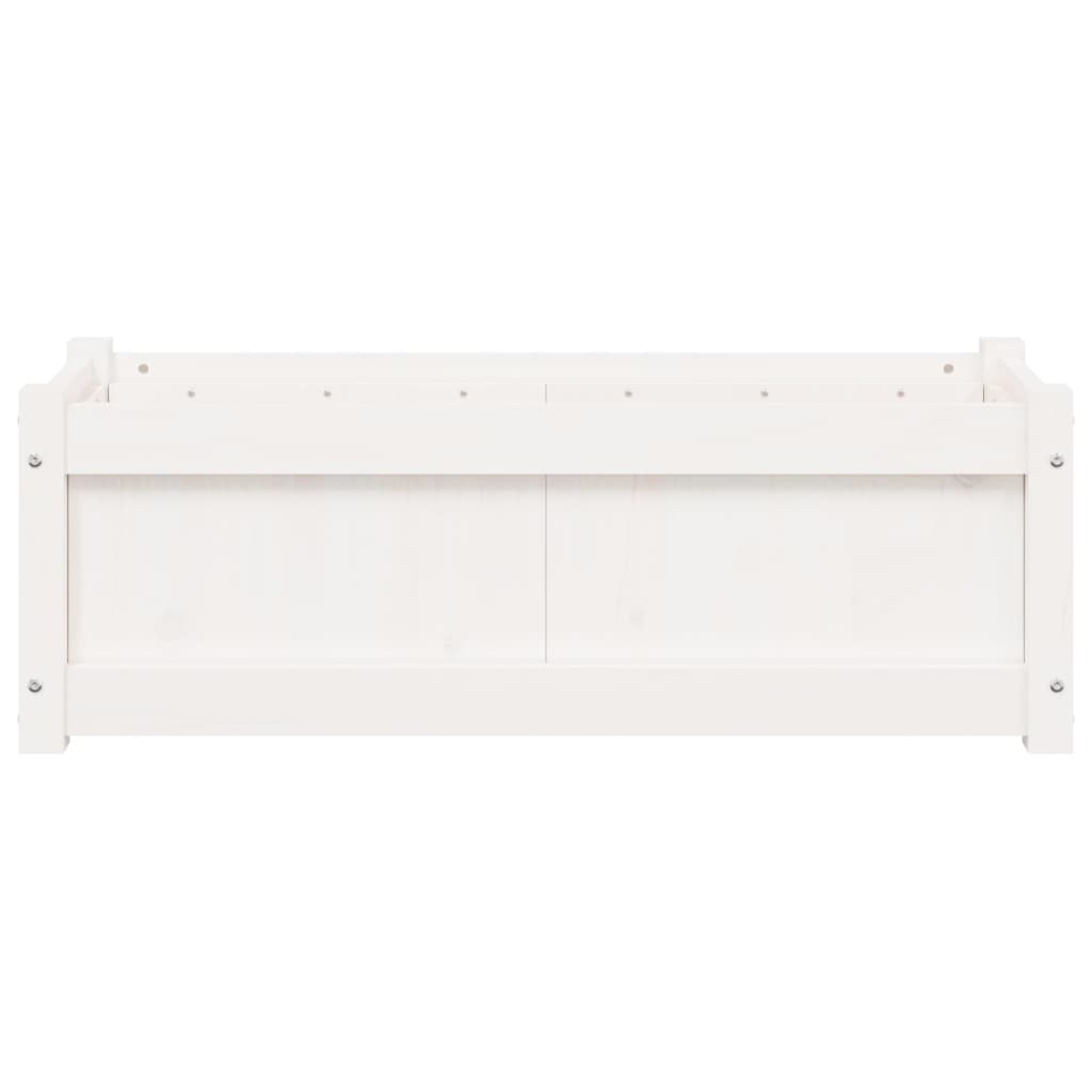 Garden Planter White 90x31x31 cm Solid Wood Pine