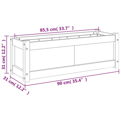Garden Planter White 90x31x31 cm Solid Wood Pine