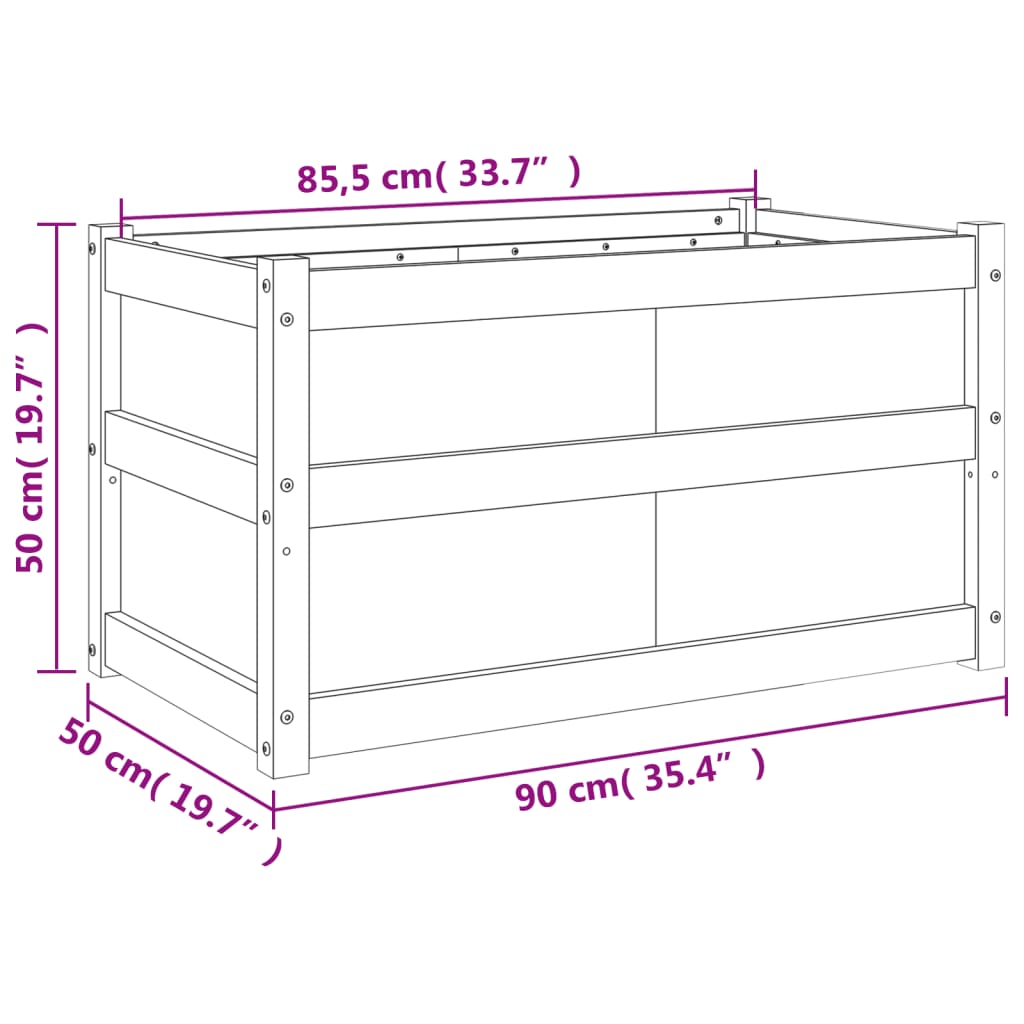 Garden Planter 90x50x50 cm Solid Wood Pine