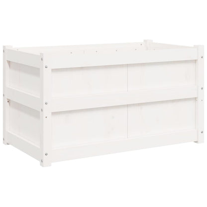 Garden Planters 2 pcs White Solid Wood Pine