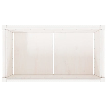 Garden Planters 2 pcs White Solid Wood Pine