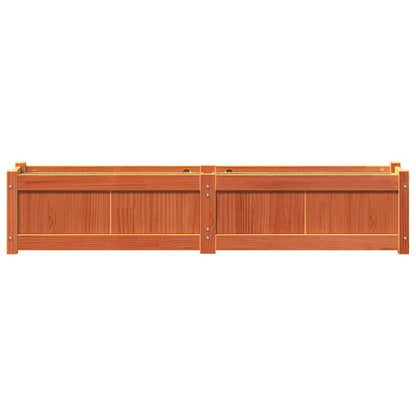 Garden Planters 2 pcs Wax Brown Solid Wood Pine