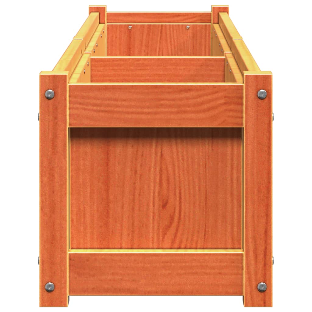 Garden Planters 2 pcs Wax Brown Solid Wood Pine