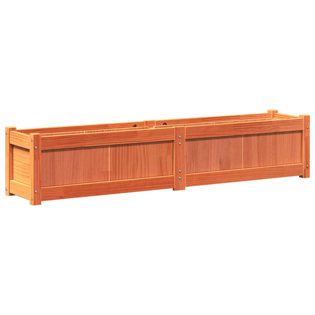 Garden Planters 2 pcs Wax Brown Solid Wood Pine