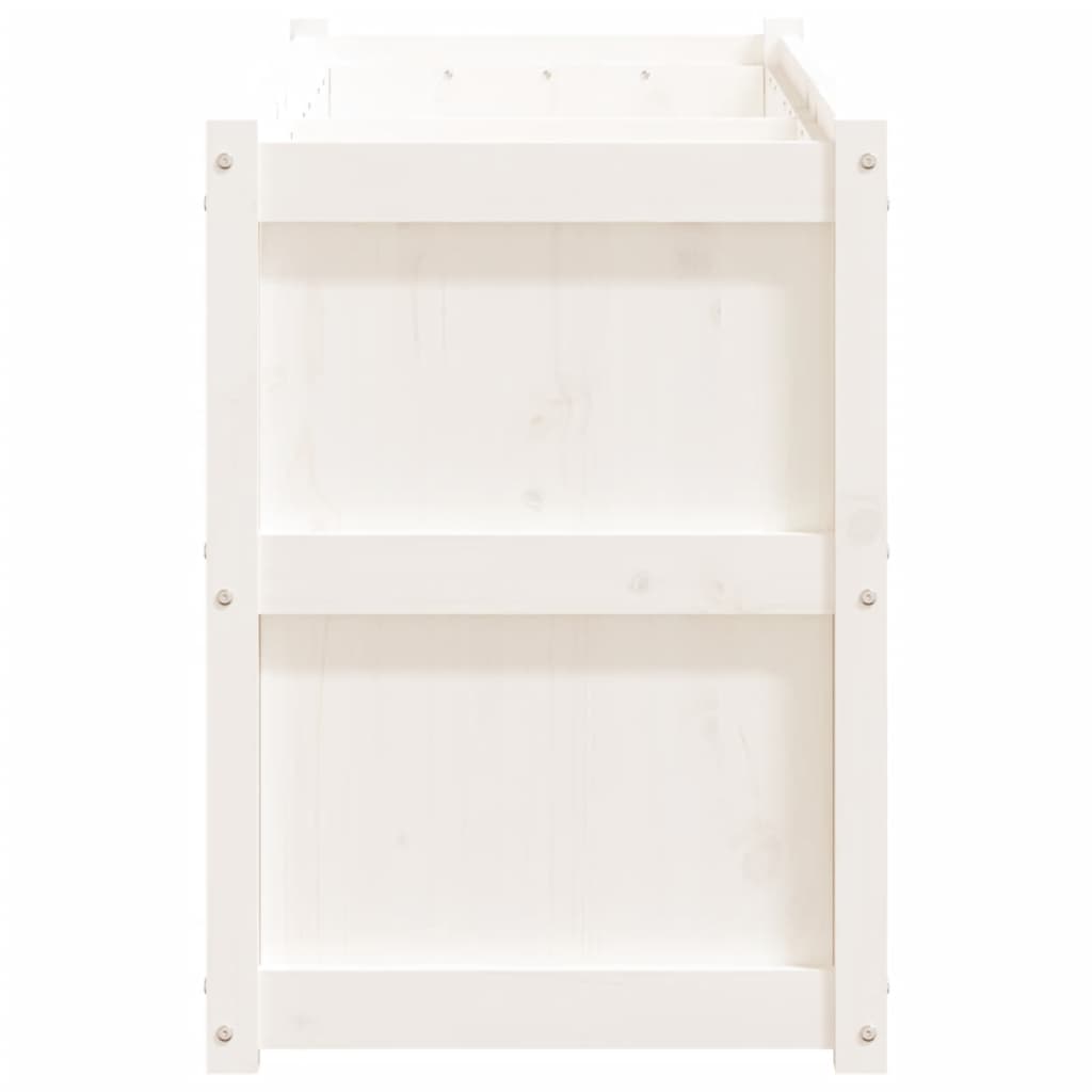 Garden Planter White 150x50x70 cm Solid Wood Pine