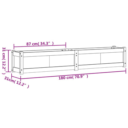 Garden Planter White 180x31x31 cm Solid Wood Pine
