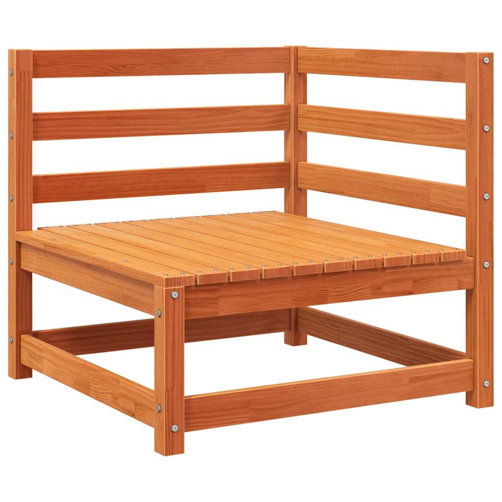 Garden Sofa | Wax brown | Solid pine wood | Single seat module | Modular