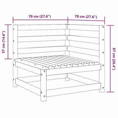 Garden Sofa | Wax brown | Solid pine wood | Single seat module | Modular