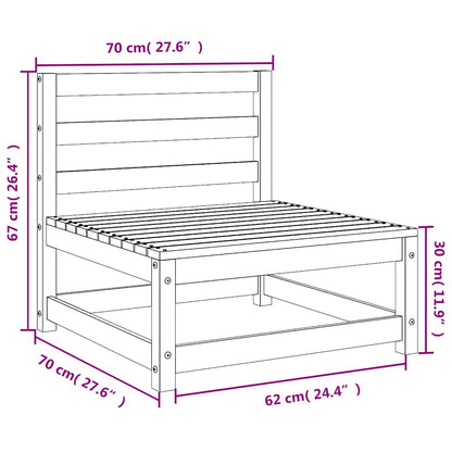 Garden Sofa | Natural wood | Treated pine wood | 70x70x67 cm | Modular