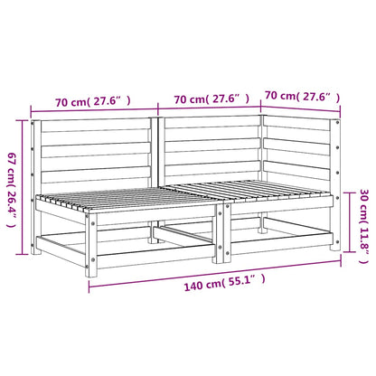 Garden Sofa 2-Seater Impregnated Wood Pine